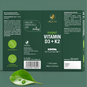 비타민 D3 + K2 1000 IU TROPFEN - 뼈, 근육 및 면역 체계를 위한 고용량 방울